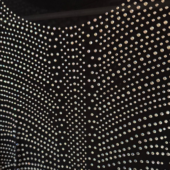 Black Long Sleeve Studded mesh Bodysuit - Picture 2 of 5